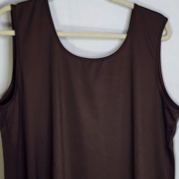 Jillian Nicole Woman Chocolate Brown Nylon Span Wide Strap Soft Tank Cami Sz 2X - Picture 16 of 16